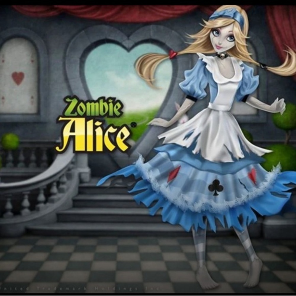 ONCE UPON A ZOMBIE Girls Alice in wonderland zombie princess Halloween costume-M
